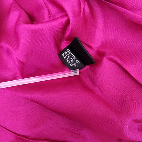 Carmen Marc Valvo Cap-sleeve Cocktail Dress Raspberry Pink Sz 10 - Picture 9 of 14